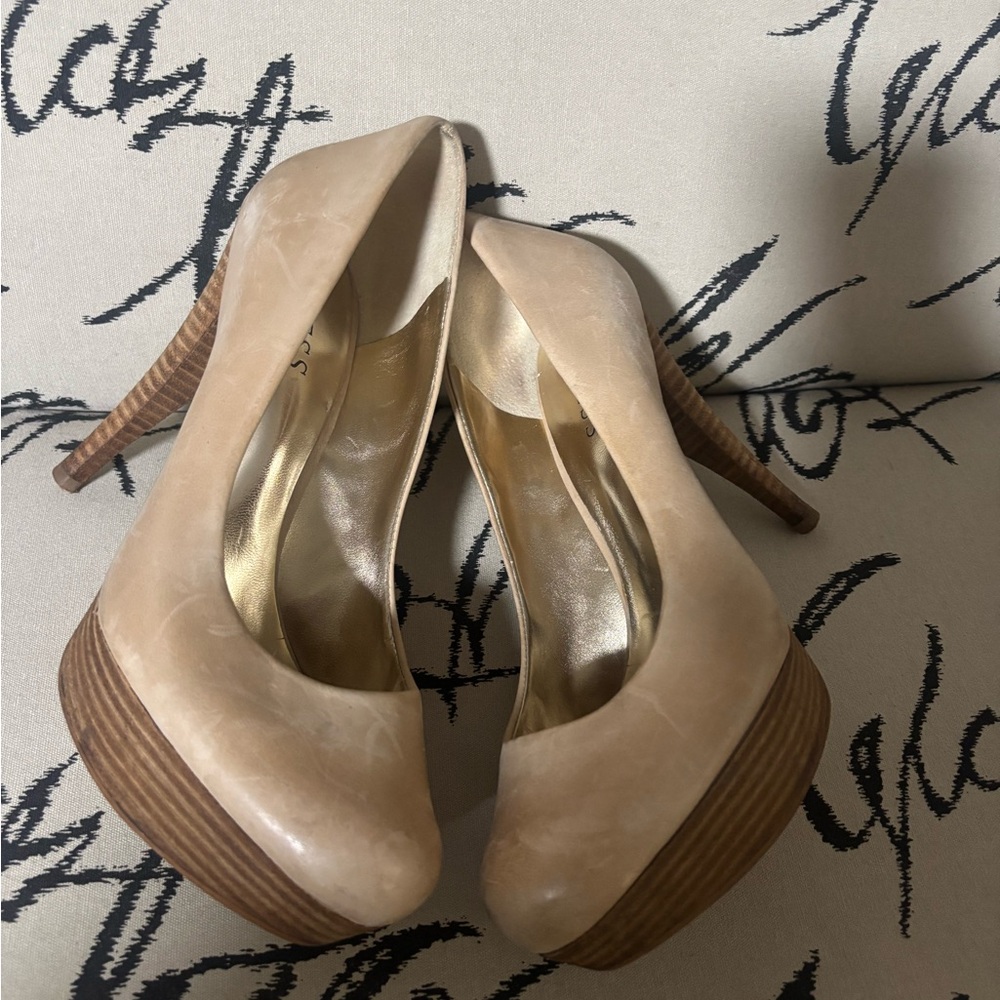 Elegant guess Tan Platform stiletto Heels
#12